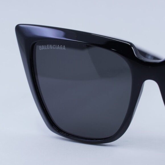 New Balenciaga BB0046S 001 Sunglasses - Black Frame, Grey Lenses main image 6